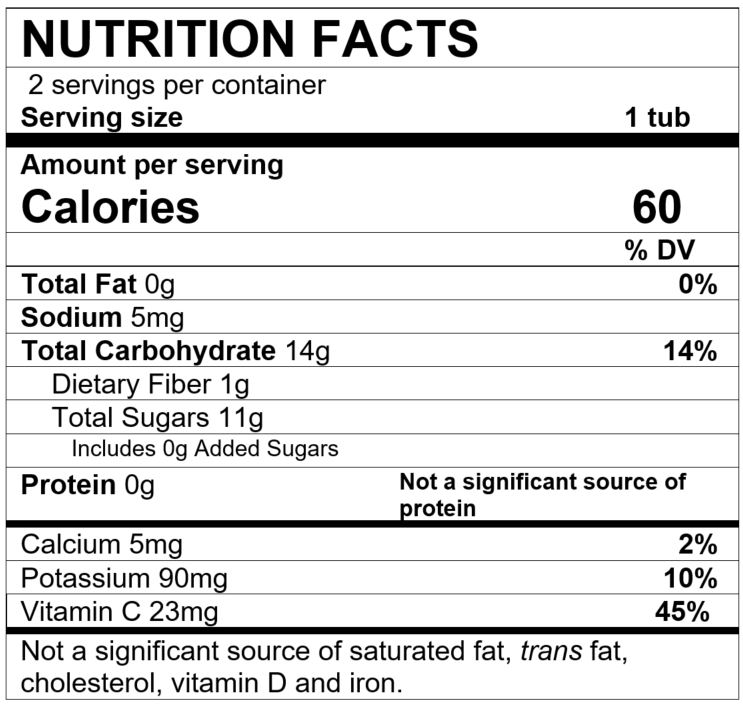 Nutrition Facts Apple Strawberry Rhubarb